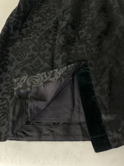 Vintage Balenciaga Silk Skirt Black Velvet Waistband