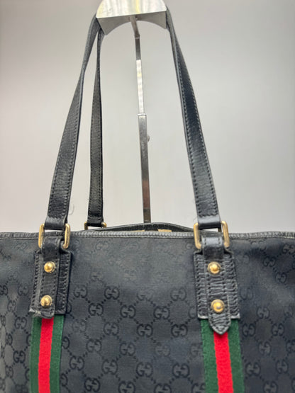 Vintage Gucci Monogramm Canvas Shopper Black