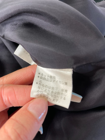 Vintage Balenciaga Silk Skirt Black Velvet Waistband