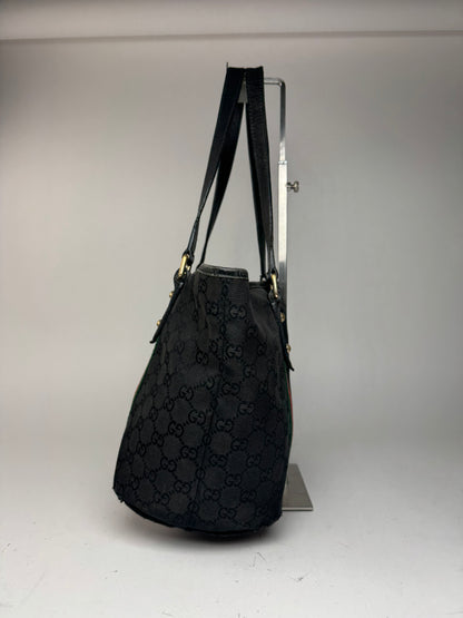 Vintage Gucci Monogramm Canvas Shopper Black