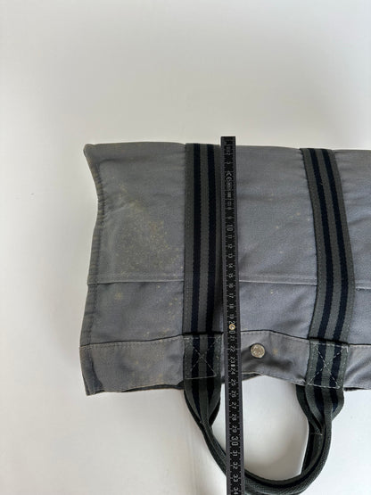 Vintage HERMÈS Canvas Tote Bag Grey