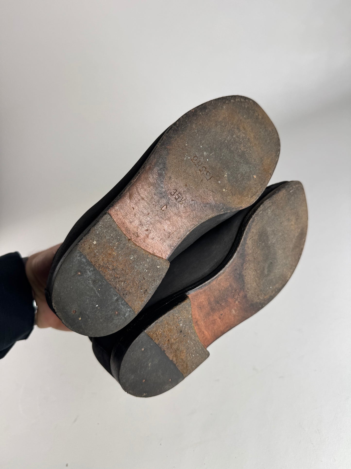 Vintage Gucci Horsebit Leather Boots Black EU35,5