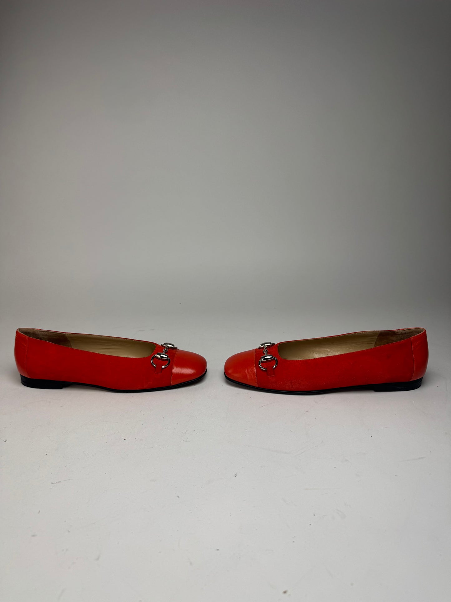 Vintage Gucci Suede Patent Leather Ballerina / Loafer Red EU37