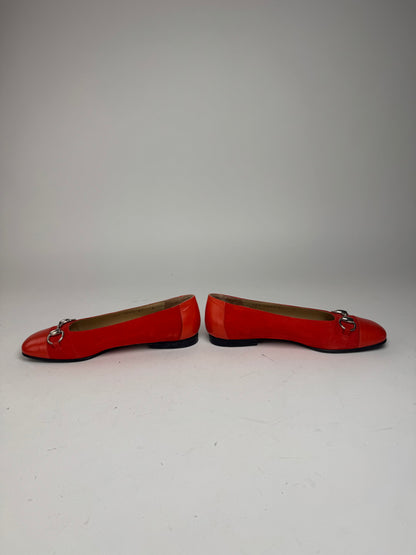 Vintage Gucci Suede Patent Leather Ballerina / Loafer Red EU37