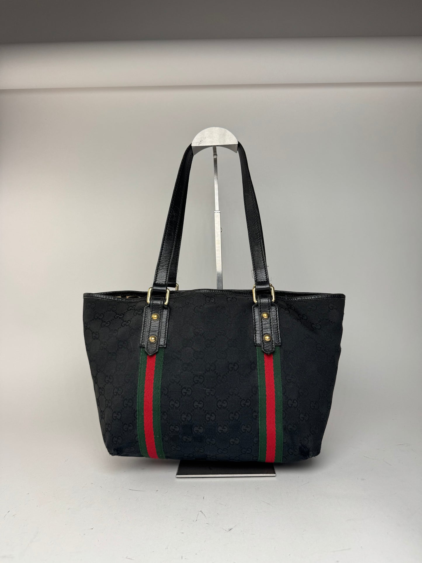 Vintage Gucci Monogramm Canvas Shopper Black