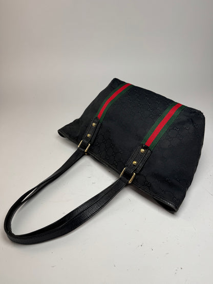 Vintage Gucci Monogramm Canvas Shopper Black