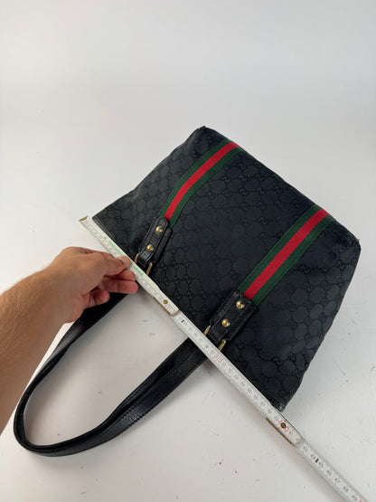 Vintage Gucci Monogramm Canvas Shopper Black