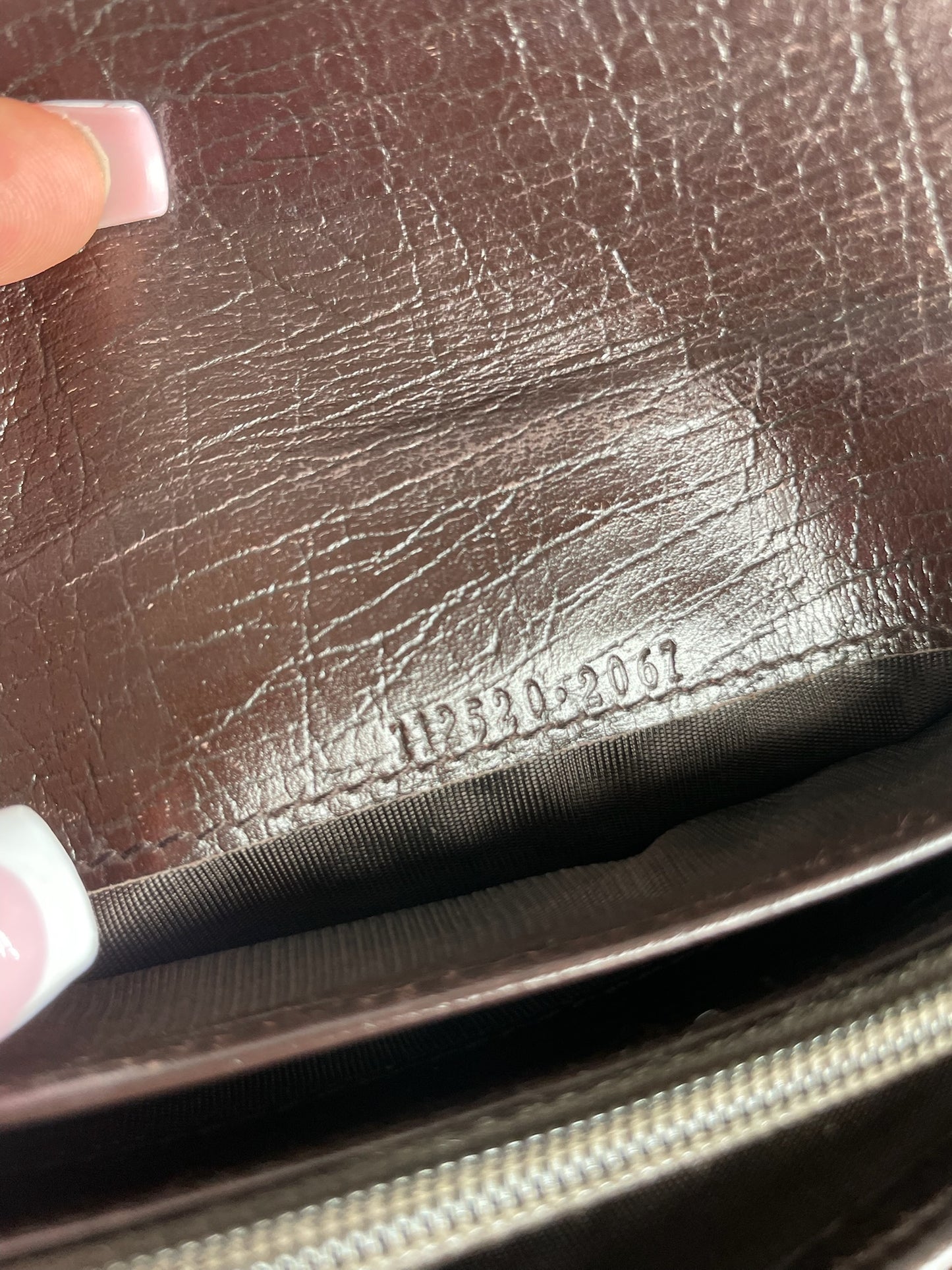 Vintage Gucci Monogram Leather Long Wallet Beige Brown