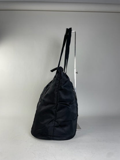 Vintage Gucci Nylon Tote Bag Black Silver