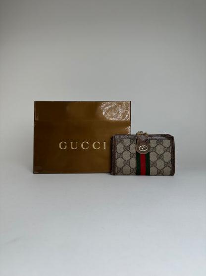 Vintage Gucci GG Canvas Bifold Wallet Beige Brown