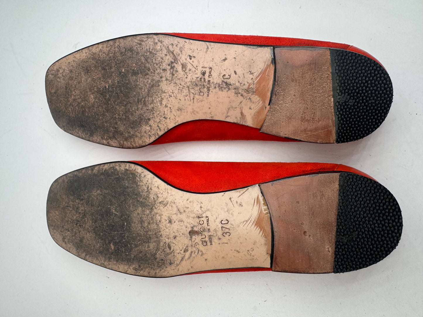 Vintage Gucci Suede Patent Leather Ballerina / Loafer Red EU37