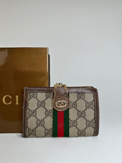 Vintage Gucci GG Canvas Bifold Wallet Beige Brown