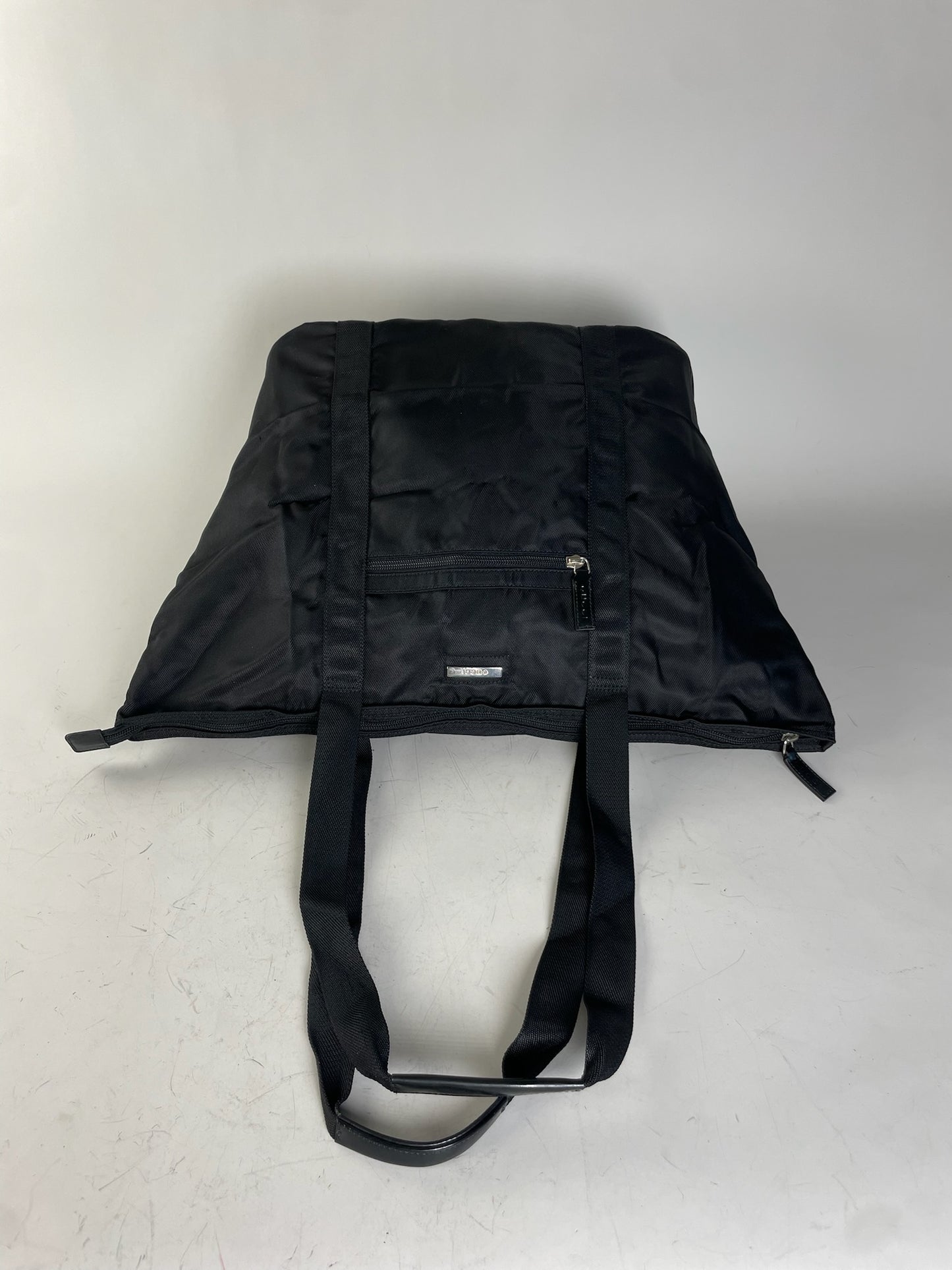 Vintage Gucci Nylon Tote Bag Black Silver