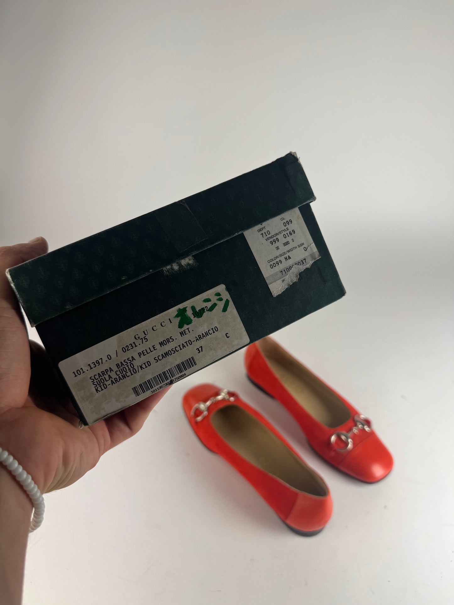 Vintage Gucci Suede Patent Leather Ballerina / Loafer Red EU37