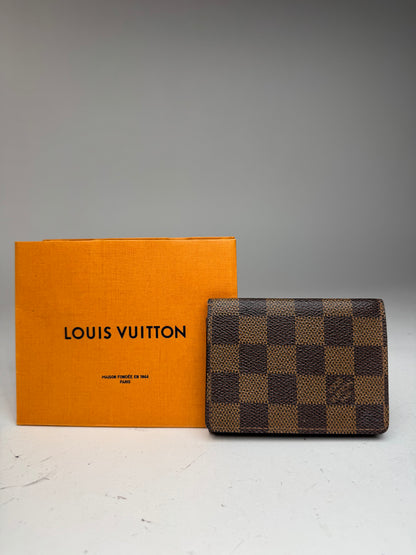 Vintage Gucci Damier Monogram Leather Card Holder Brown