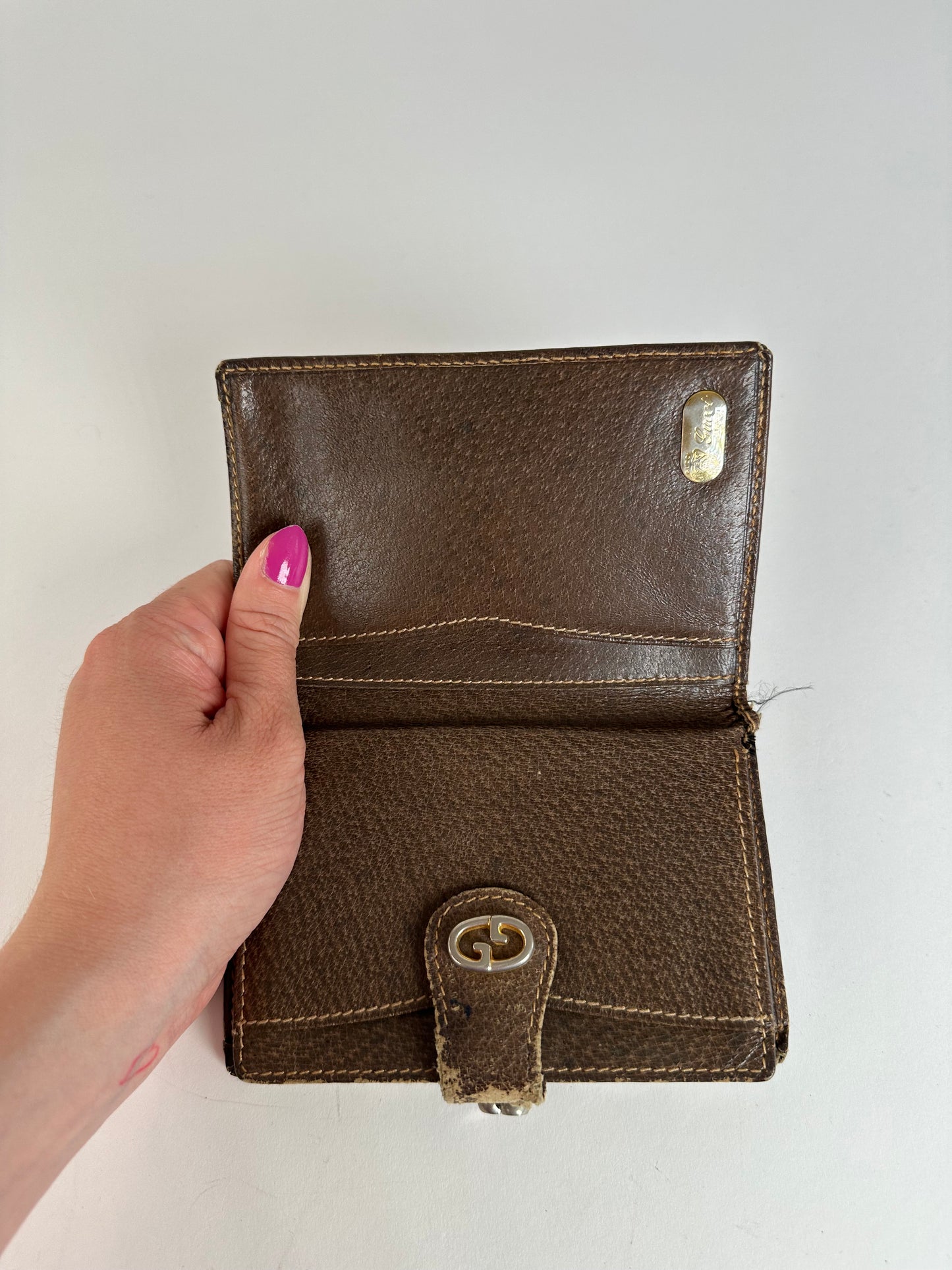 Vintage Gucci GG Canvas Bifold Wallet Beige Brown