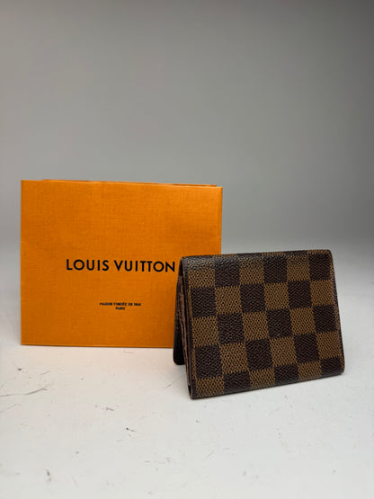 Vintage Gucci Damier Monogram Leather Card Holder Brown