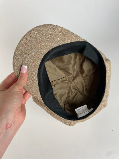 Vintage Celine Paris Beret Hat Beige Brown