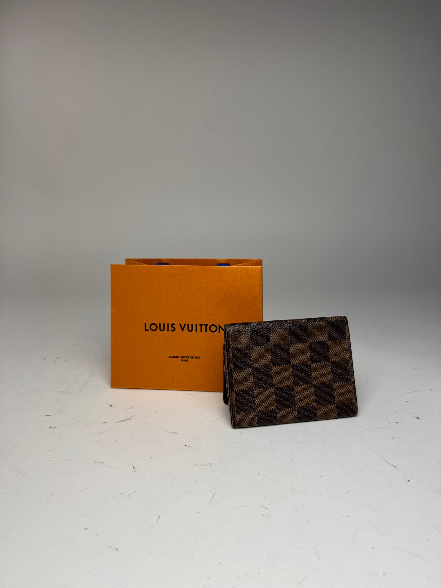 Vintage Gucci Damier Monogram Leather Card Holder Brown