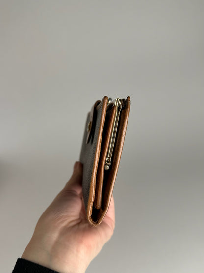Portefeuille vintage en cuir monogramme Céline Paris marron