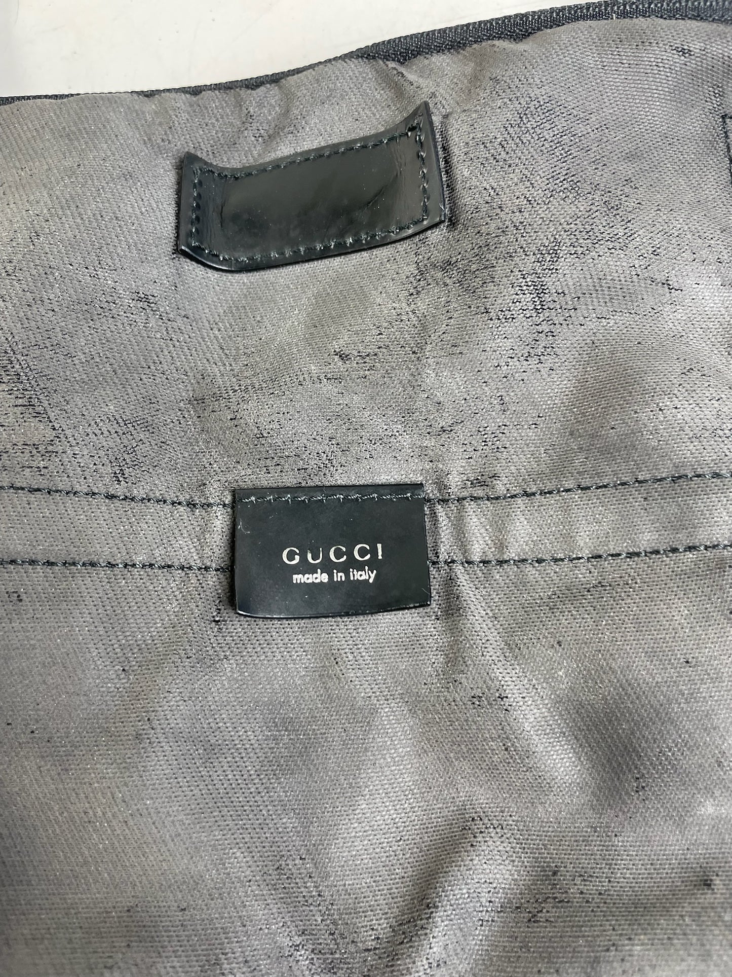 Vintage Gucci Nylon Tote Bag Black Silver