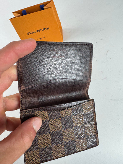 Vintage Gucci Damier Monogram Leather Card Holder Brown