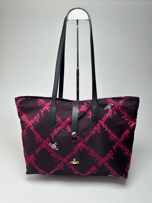 Sac cabas vintage Vivienne Westwood rose violet