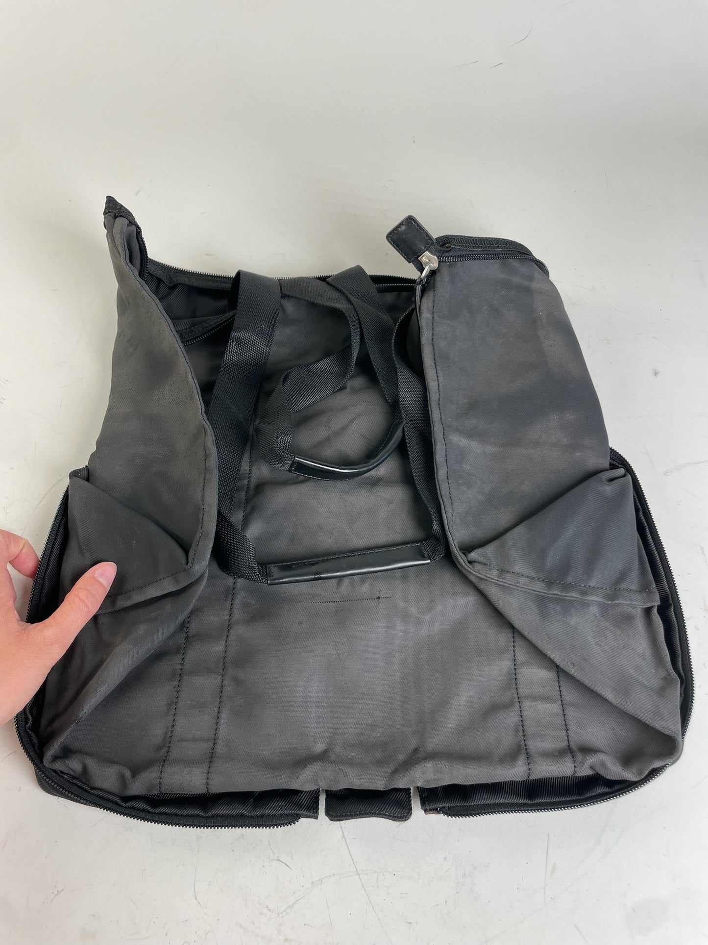 Vintage Gucci Nylon Tote Bag Black Silver