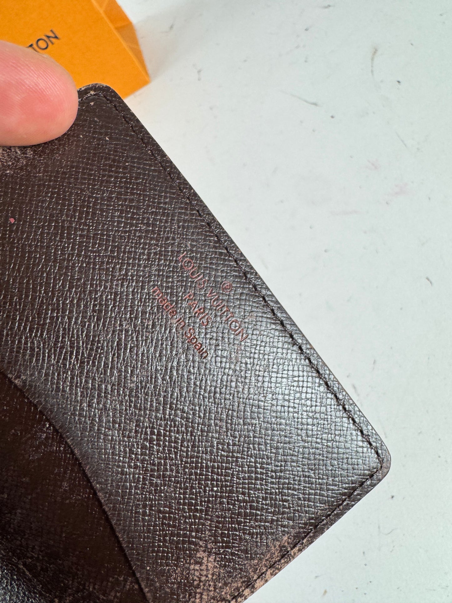 Vintage Gucci Damier Monogram Leather Card Holder Brown