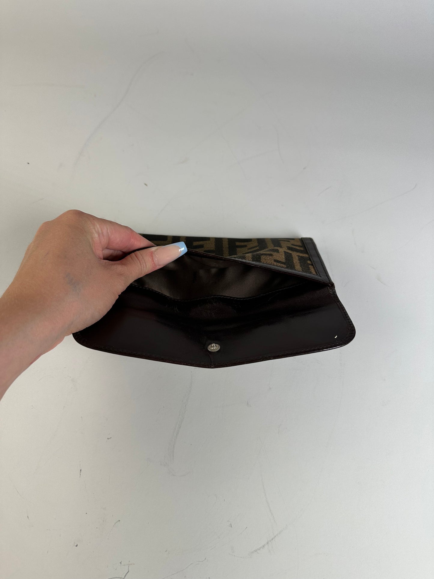 Vintage Fendi FF Monogram Canvas Wallet Brown Tan