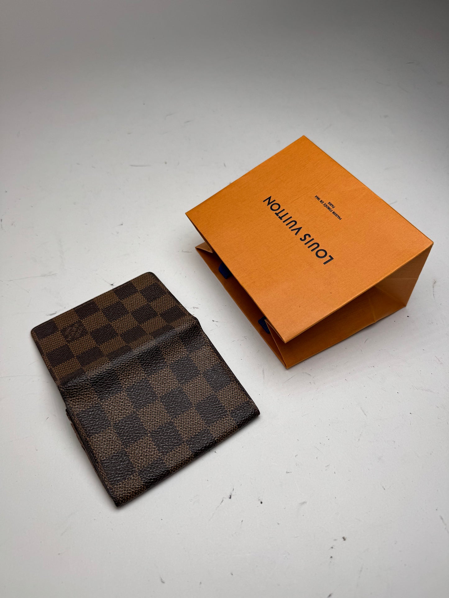 Vintage Gucci Damier Monogram Leather Card Holder Brown
