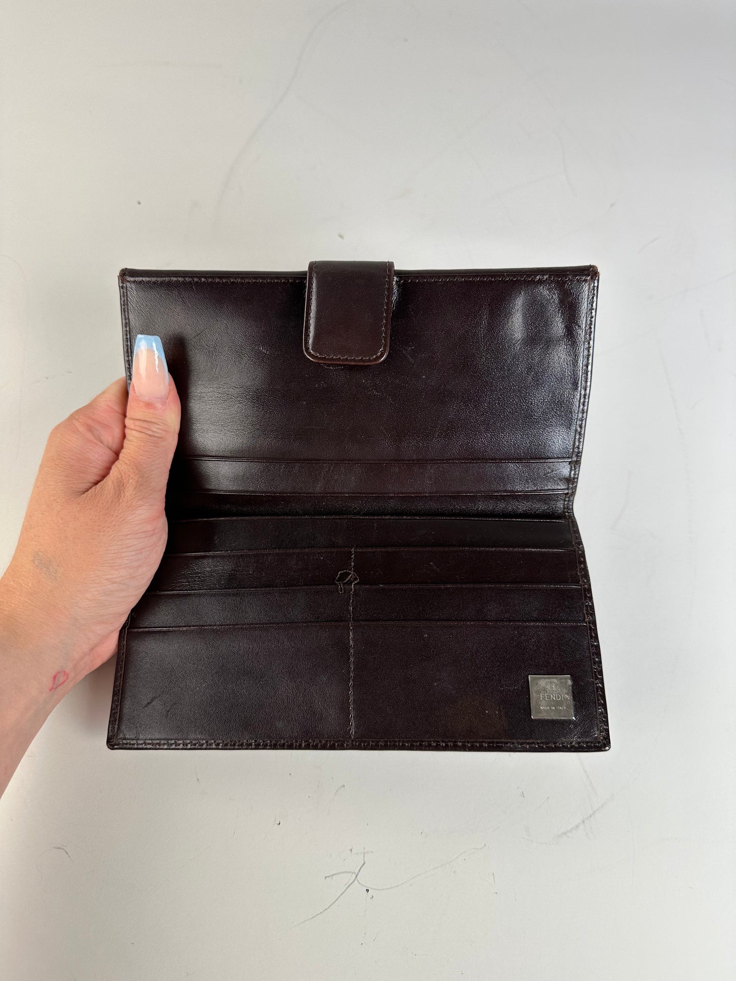 Vintage Fendi FF Monogram Canvas Wallet Brown Tan