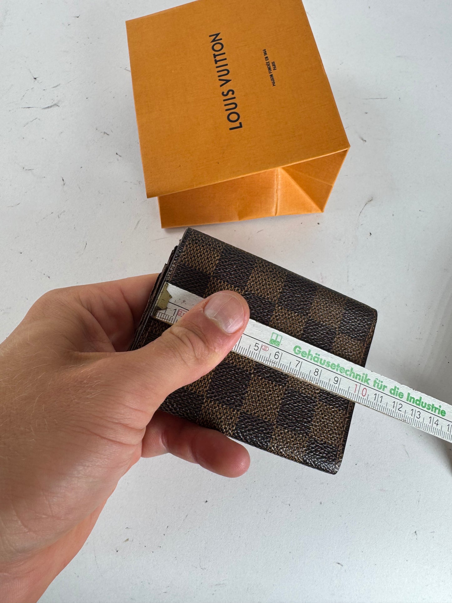 Vintage Gucci Damier Monogram Leather Card Holder Brown