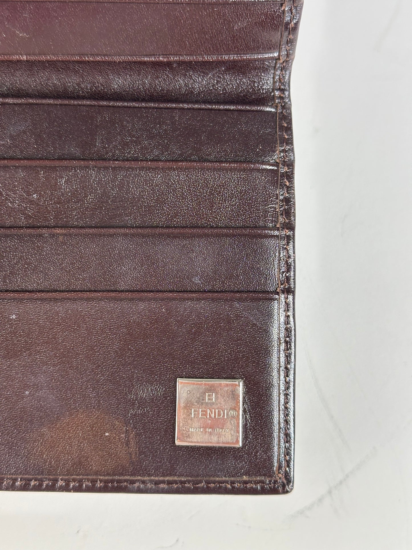 Vintage Fendi FF Monogram Canvas Wallet Brown Tan