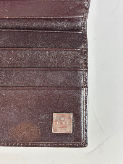 Vintage Fendi FF Monogram Canvas Wallet Brown Tan