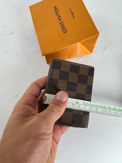 Vintage Gucci Damier Monogram Leather Card Holder Brown