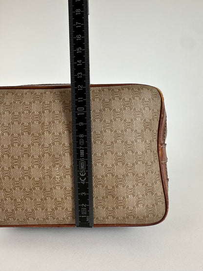 Vintage Celine Macadam Bucket Bag Beige Canvas
