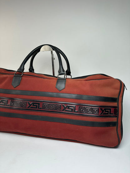Vintage Yves Saint Laurent Duffel Bag Red Black