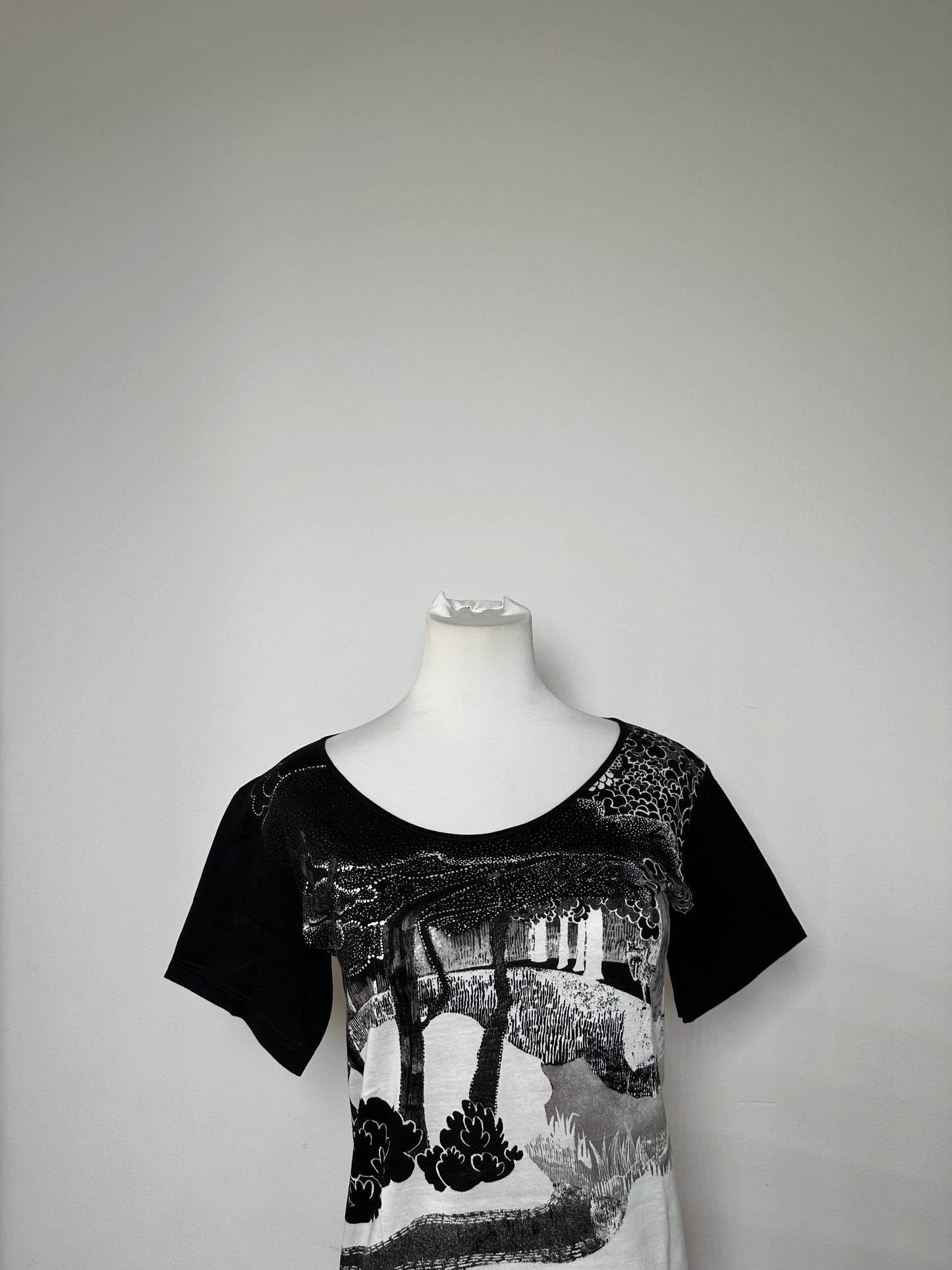 Vintage Chloé Logo Cotton T-Shirt Black White L