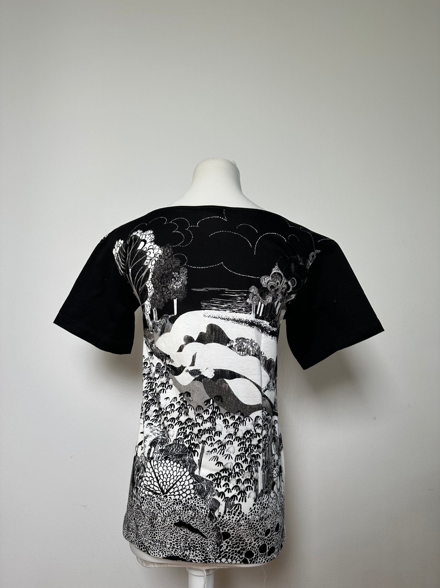 Vintage Chloé Logo Cotton T-Shirt Black White L