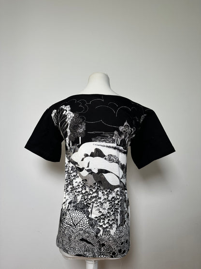 Vintage Chloé Logo Cotton T-Shirt Black White L