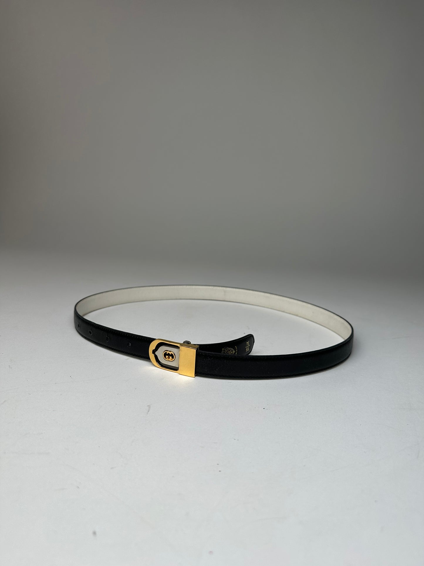Vintage Gucci GG Leather Belt Black