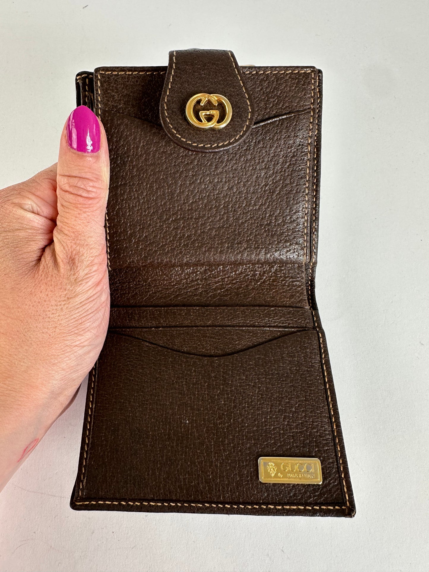 Vintage Gucci Bifold Wallet Brown Leather