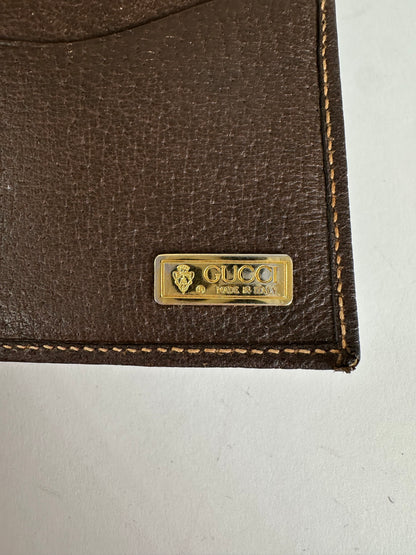 Vintage Gucci Bifold Wallet Brown Leather