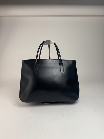 Sac vintage en cuir noir Issey Miyake
