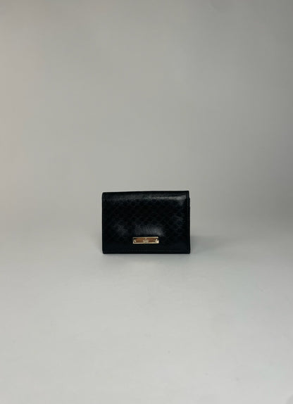 Vintage Gucci Monogram Leather Card Holder Black