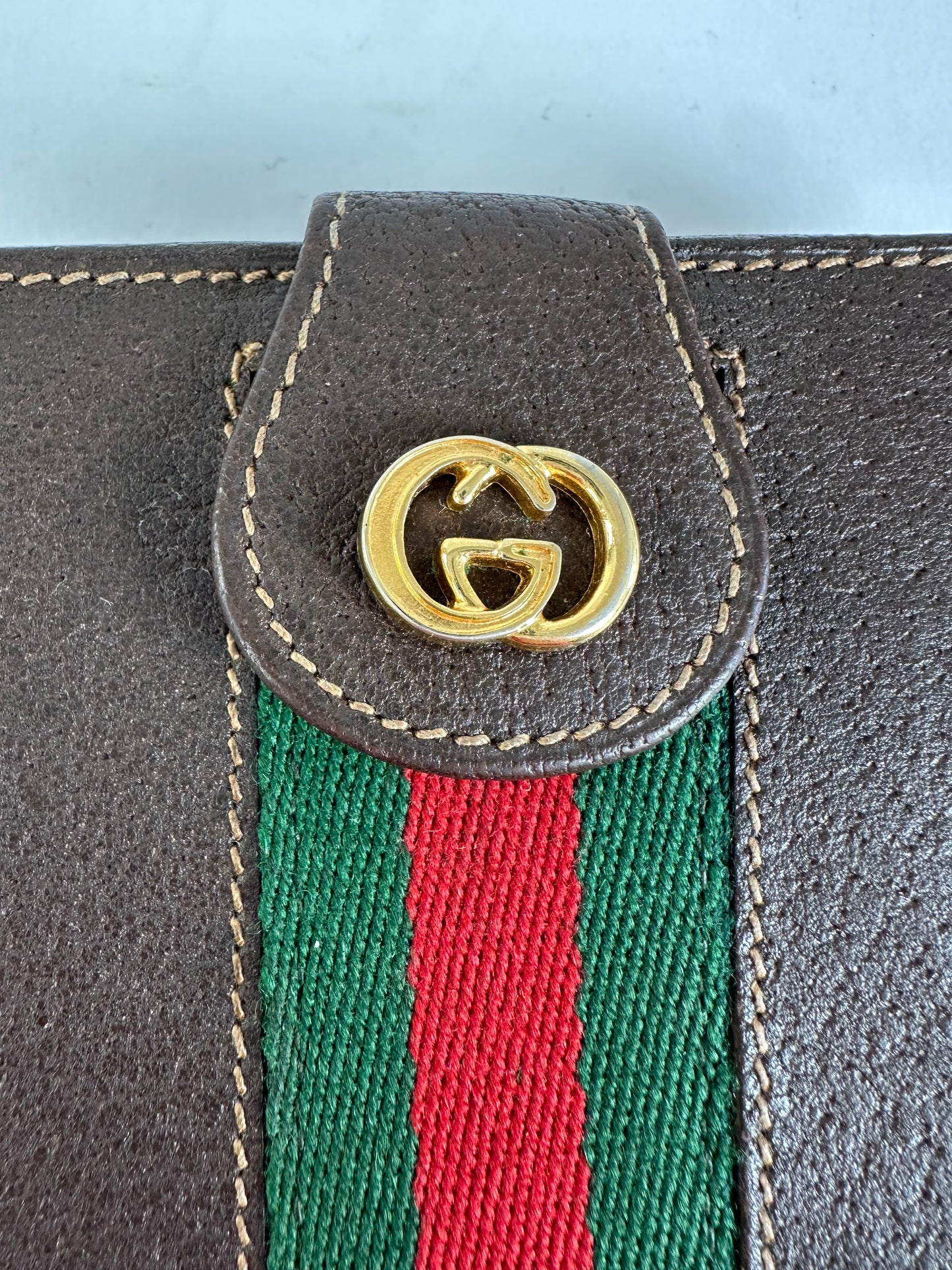Vintage Gucci Bifold Wallet Brown Leather
