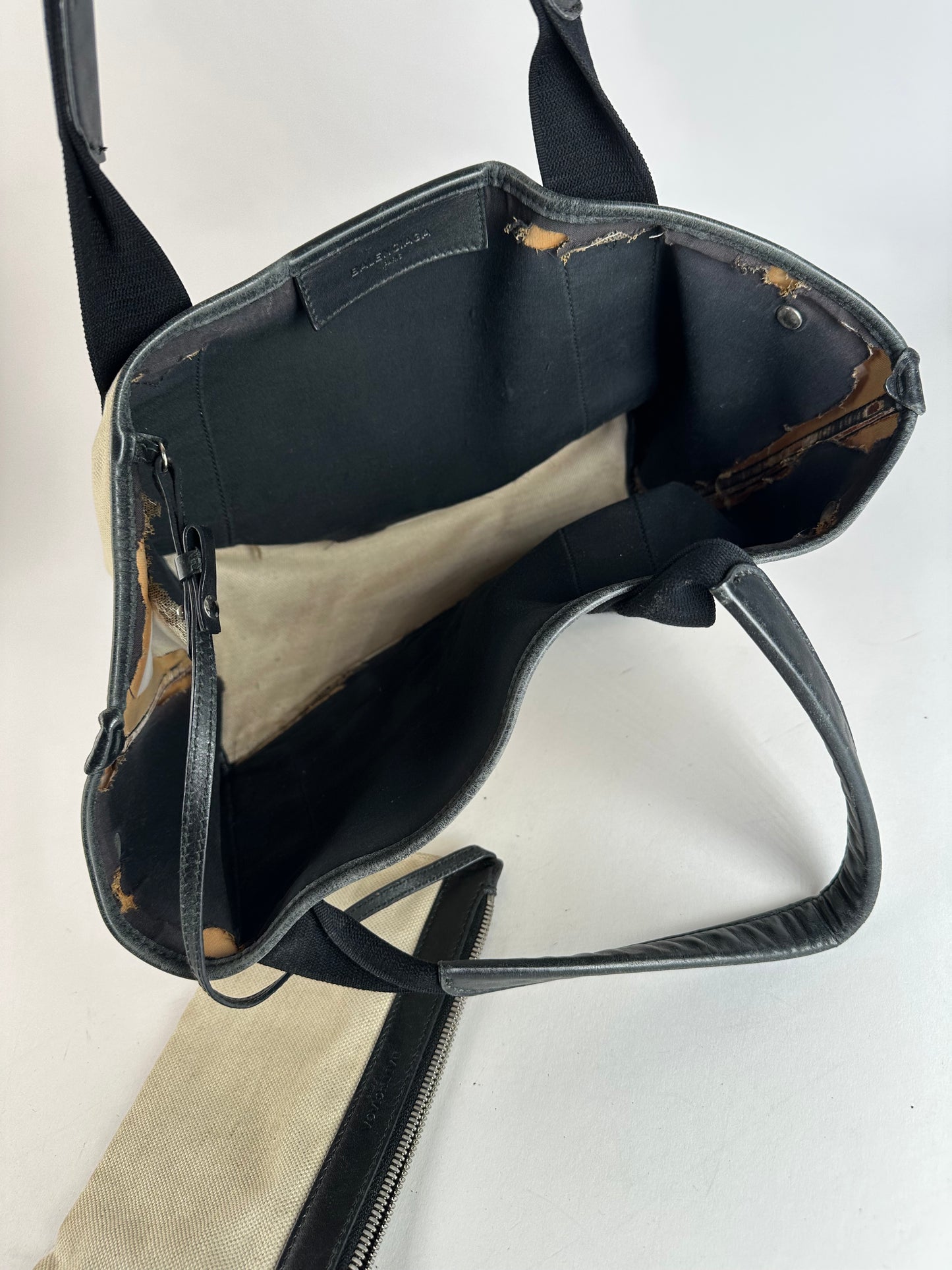 Vintage Balenciaga Tote Bag Black White