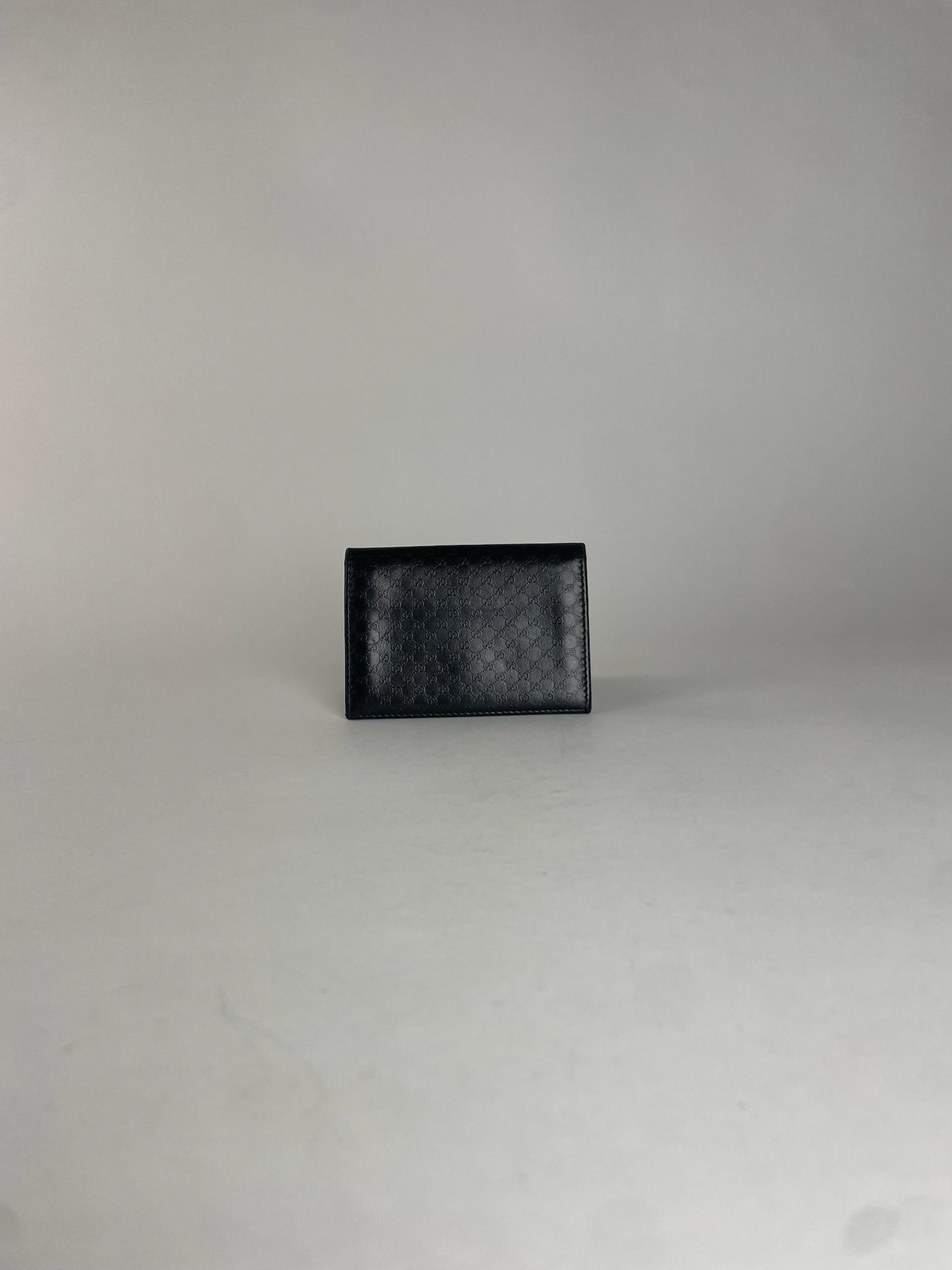 Vintage Gucci Monogram Leather Card Holder Black