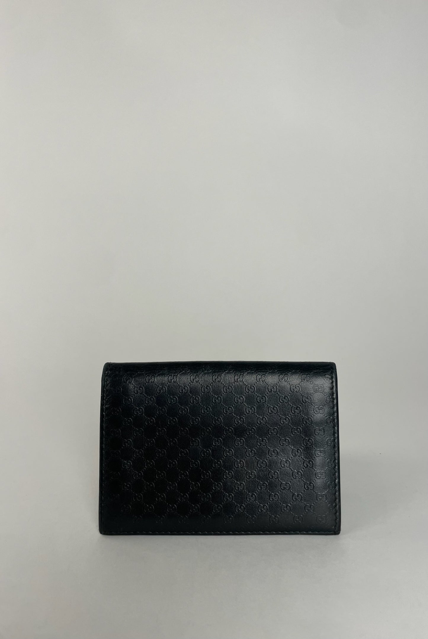Vintage Gucci Monogram Leather Card Holder Black